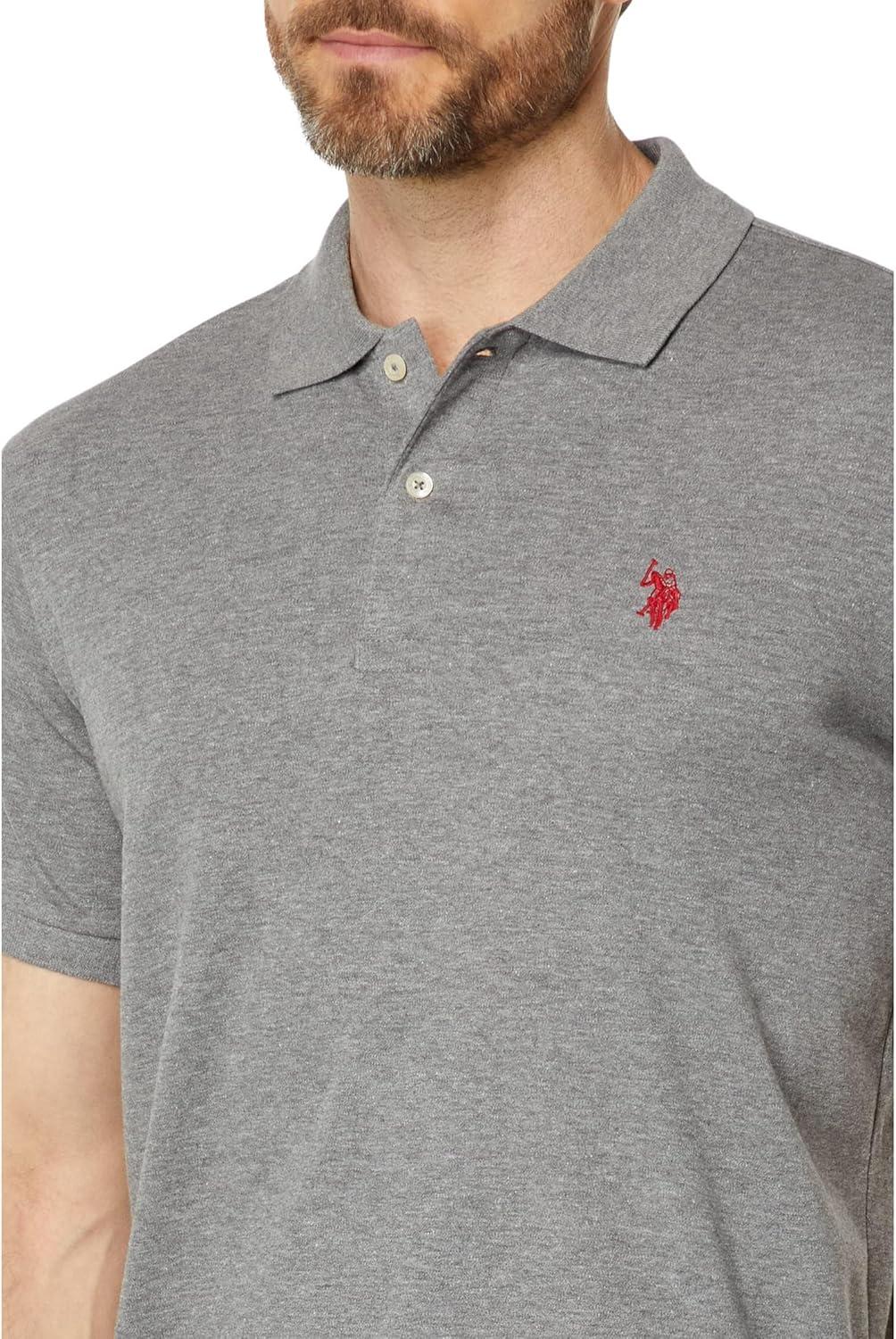 image:imageSOLID INTERLOCK POLO SHIRTCampus Heather Gray