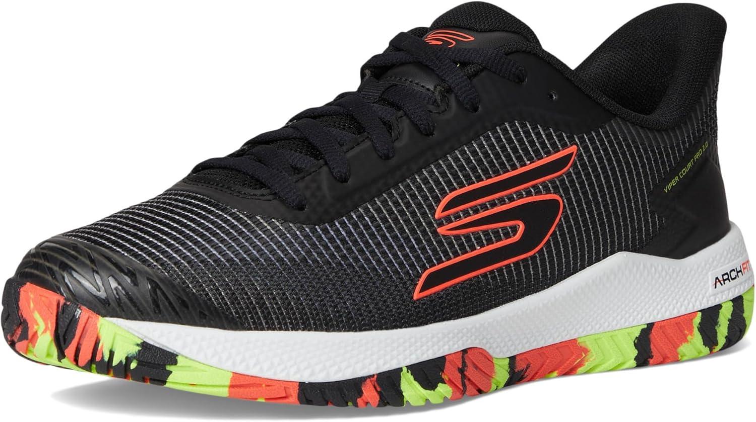image:imageSkechers Mens Pickleball Viper Court Pro 20 SneakerBlack Synthetic Textile Multi Trim