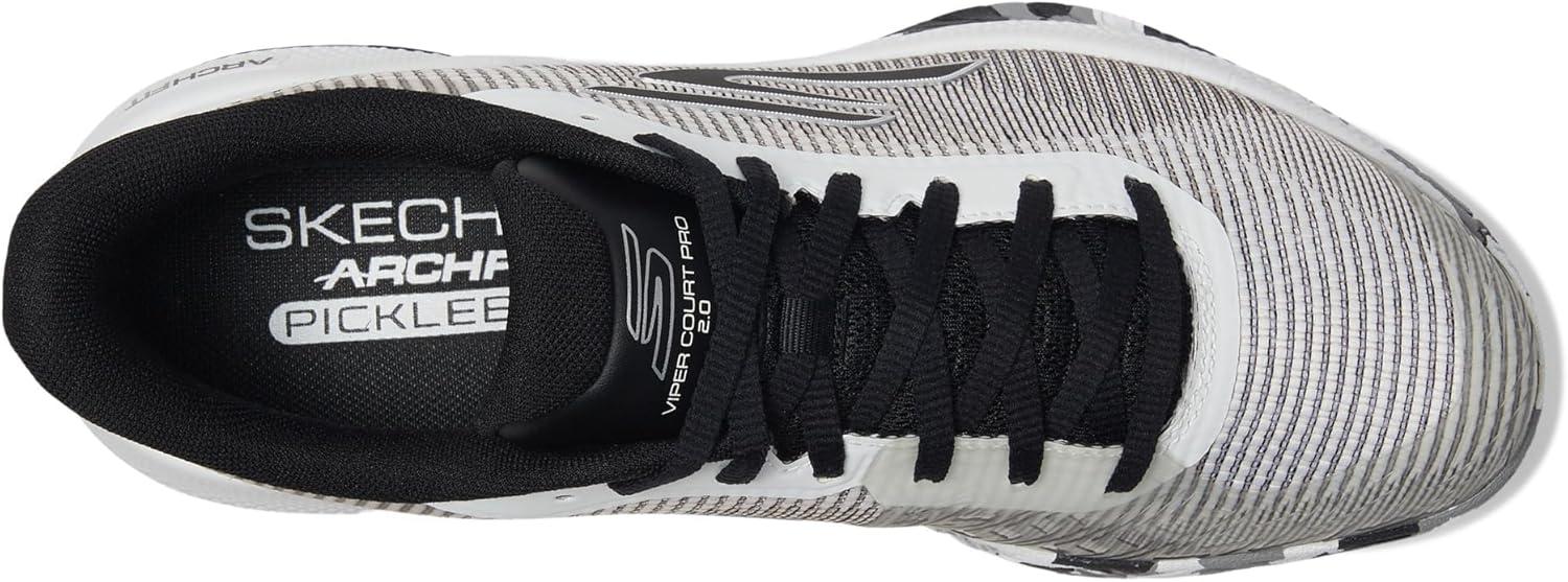 image:imageSkechers Mens Pickleball Viper Court Pro 20 SneakerWhite Synthetic Textile Black Trim