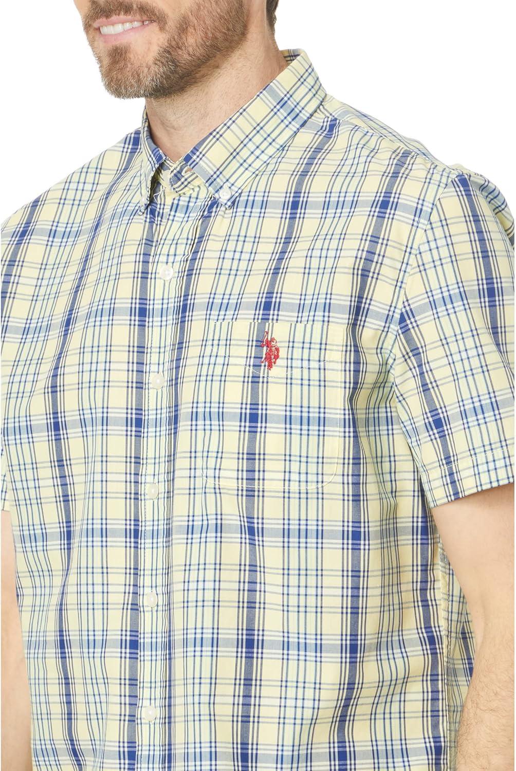 image:imageUS POLO ASSN Short Sleeve CVC YarnDye Poplin Woven ShirtPopcorn