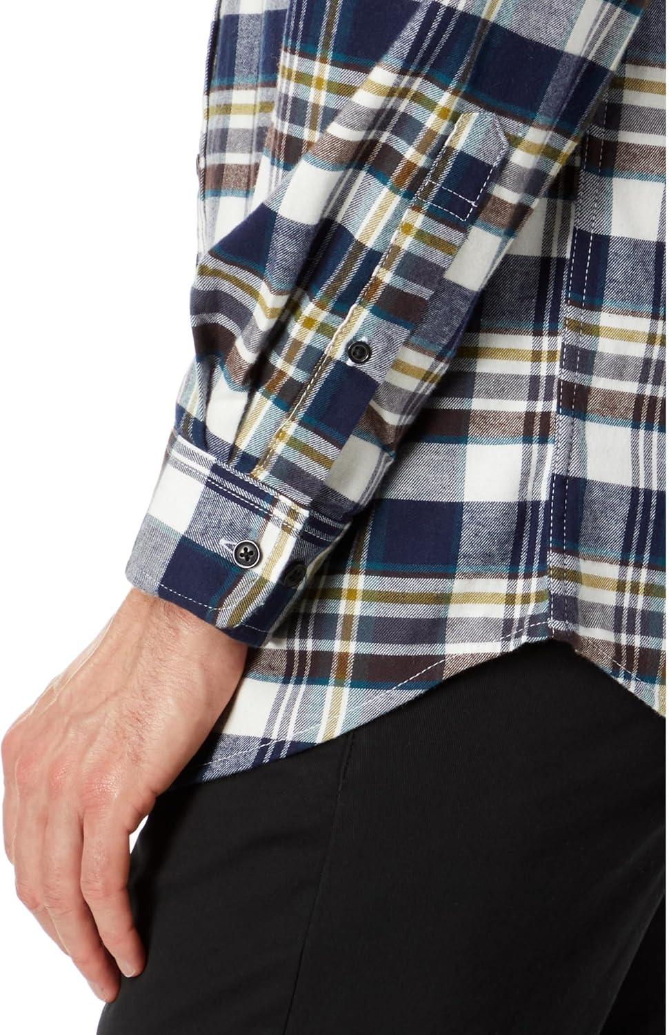 image:imageUS Polo Assn Long Sleeve YarnDye Stretch Peached Twill Woven Shirt Classic Navy SM