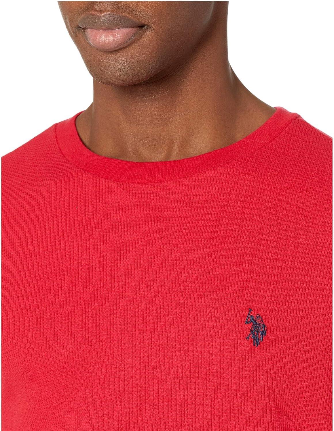 image:imageUS Polo Assn Mens Long Sleeve Crew Neck Solid Thermal ShirtEngine Red