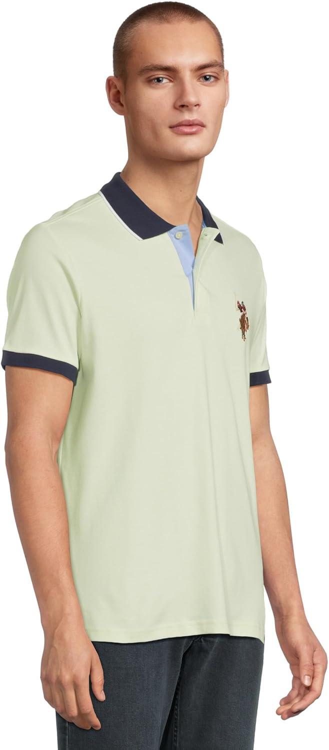image:imageUS Polo Assn Mens Short Sleeve Slim Fit Multicolor Pony Interlock Polo ShirtMint Tea