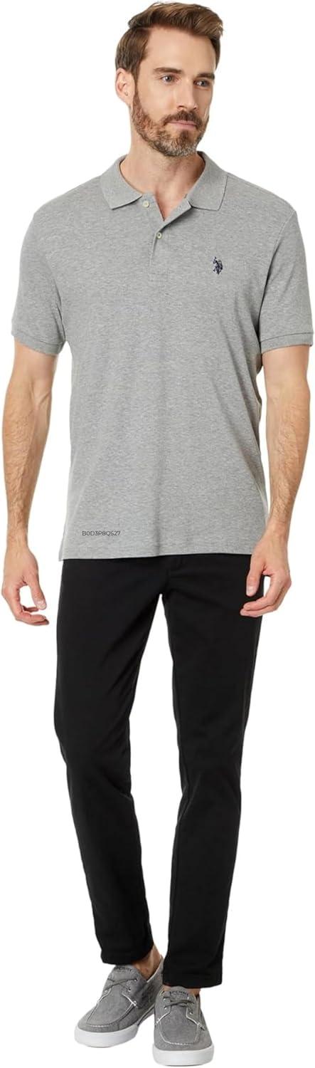 image:imageUS Polo Assn Mens Slim Fit Interlock PoloHeather Grey