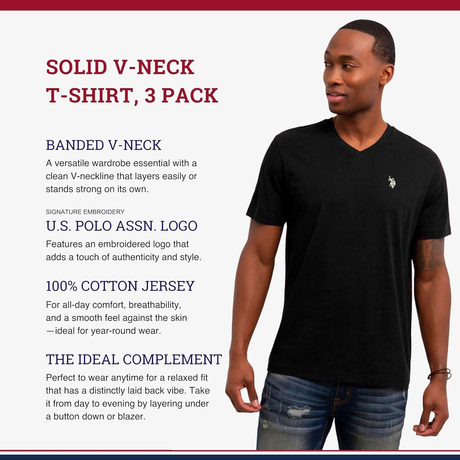 image:imageUS Polo Assn Mens VNeck TeeBlackBlackBlack