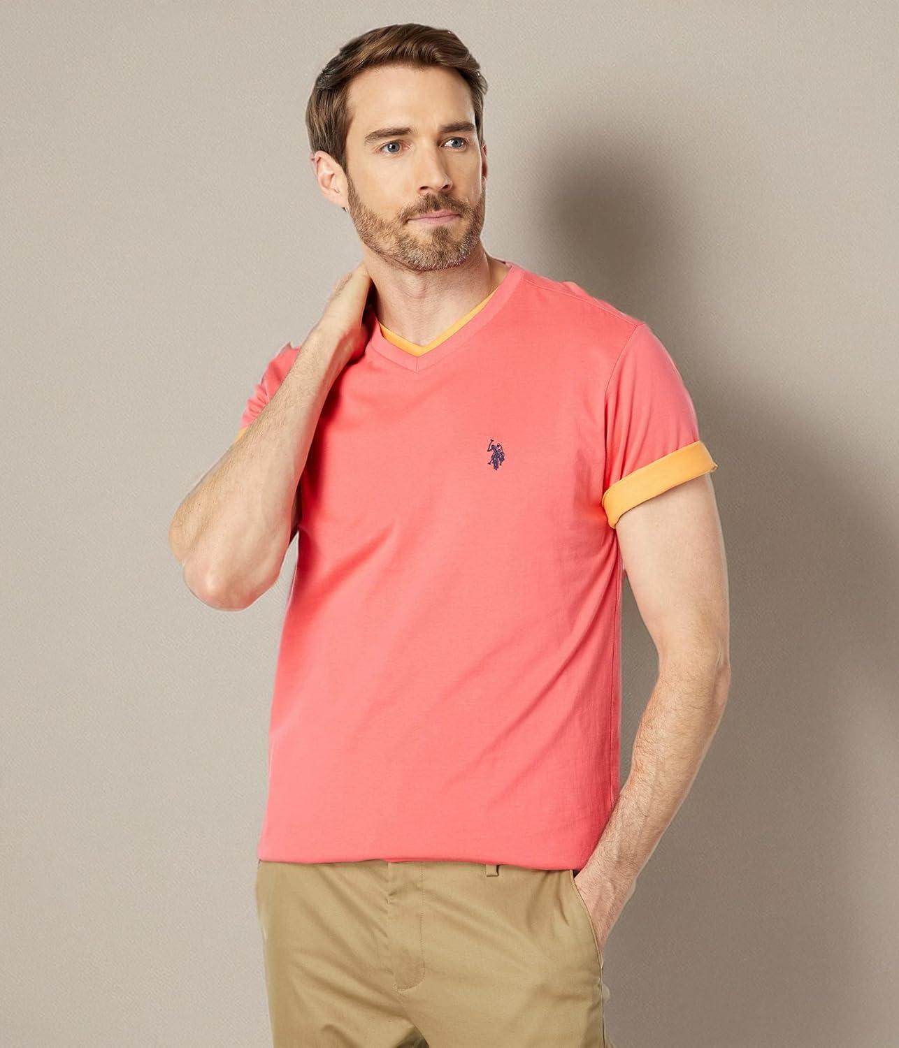image:imageUS Polo Assn Mens VNeck TeeCalypso Coral