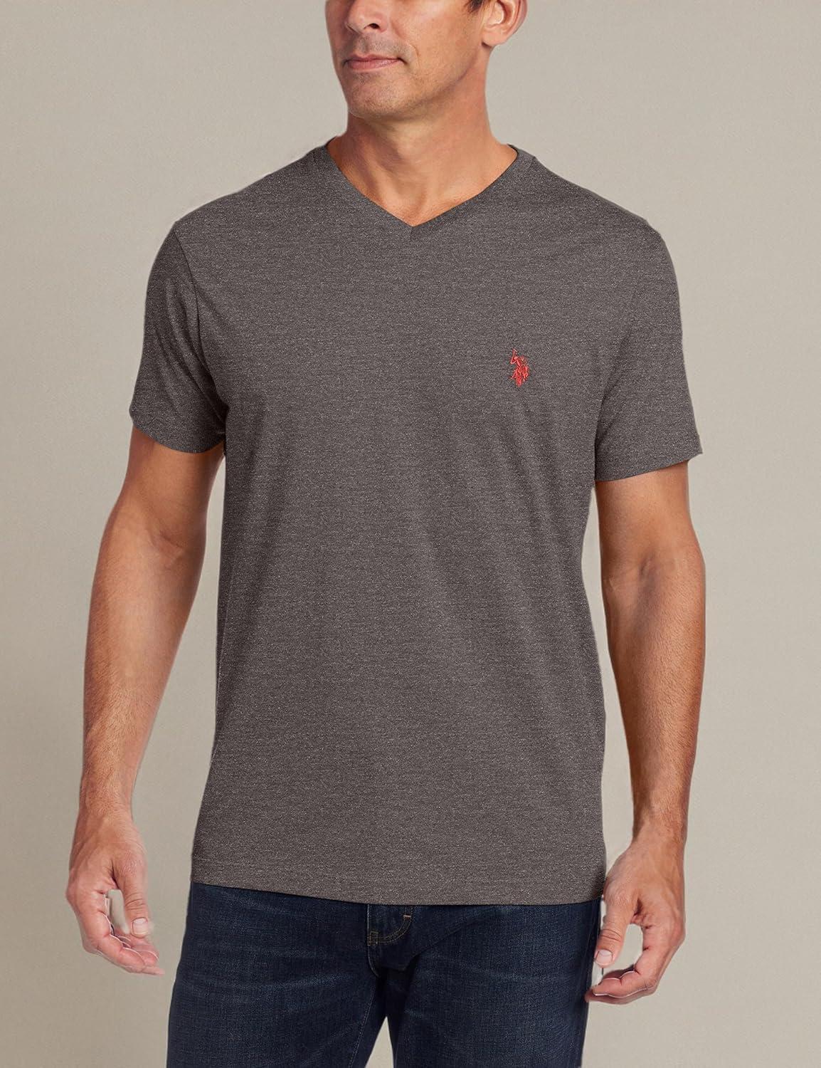 image:imageUS Polo Assn Mens VNeck TeeDark Heather Grey