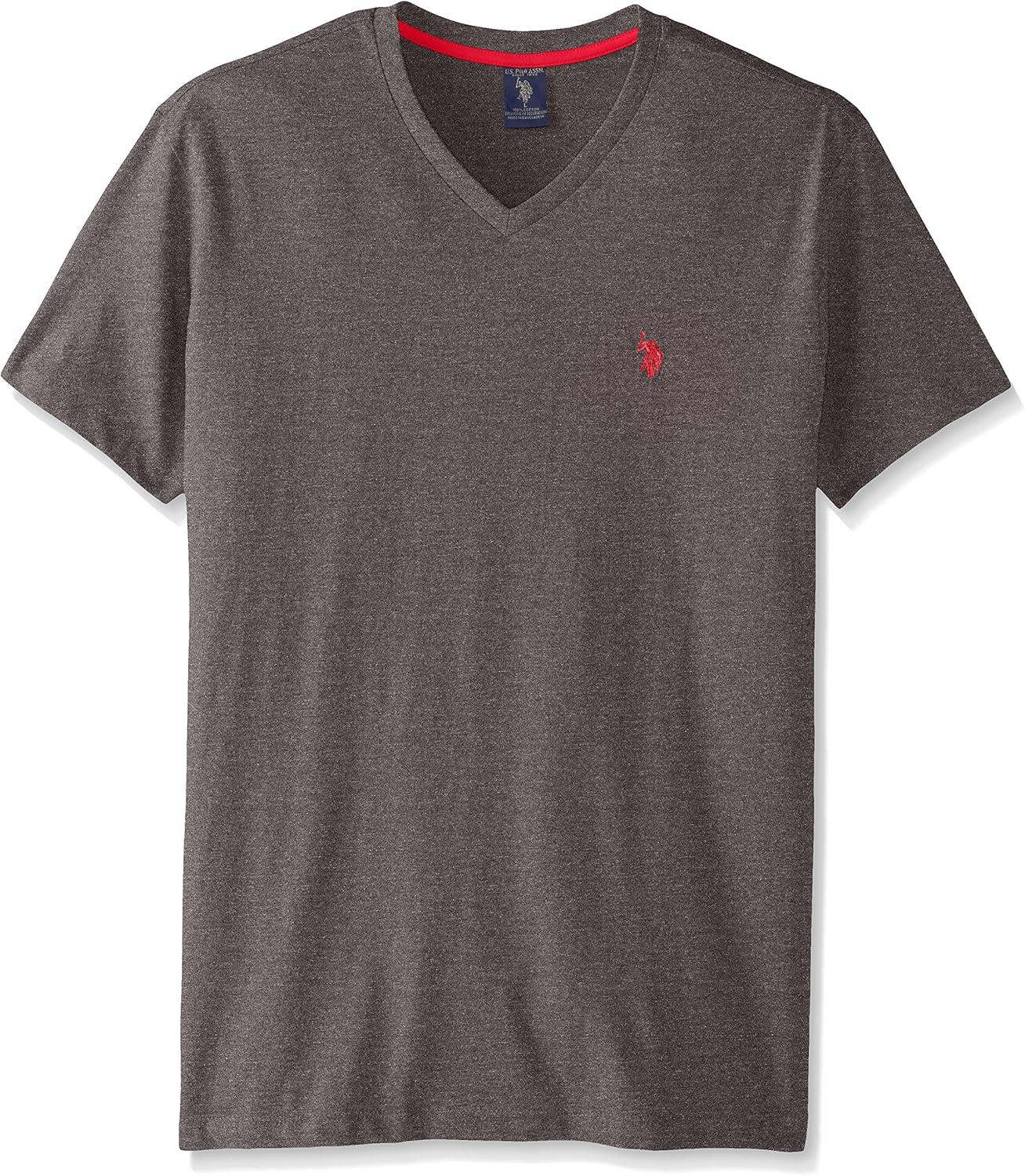image:imageUS Polo Assn Mens VNeck TeeDark Heather Grey