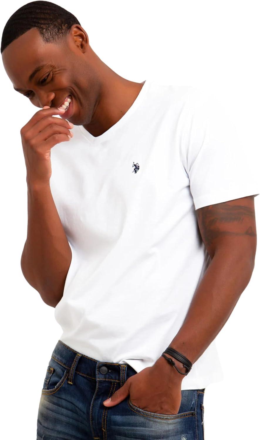 image:imageUS Polo Assn Mens VNeck TeeWhiteWhiteWhite