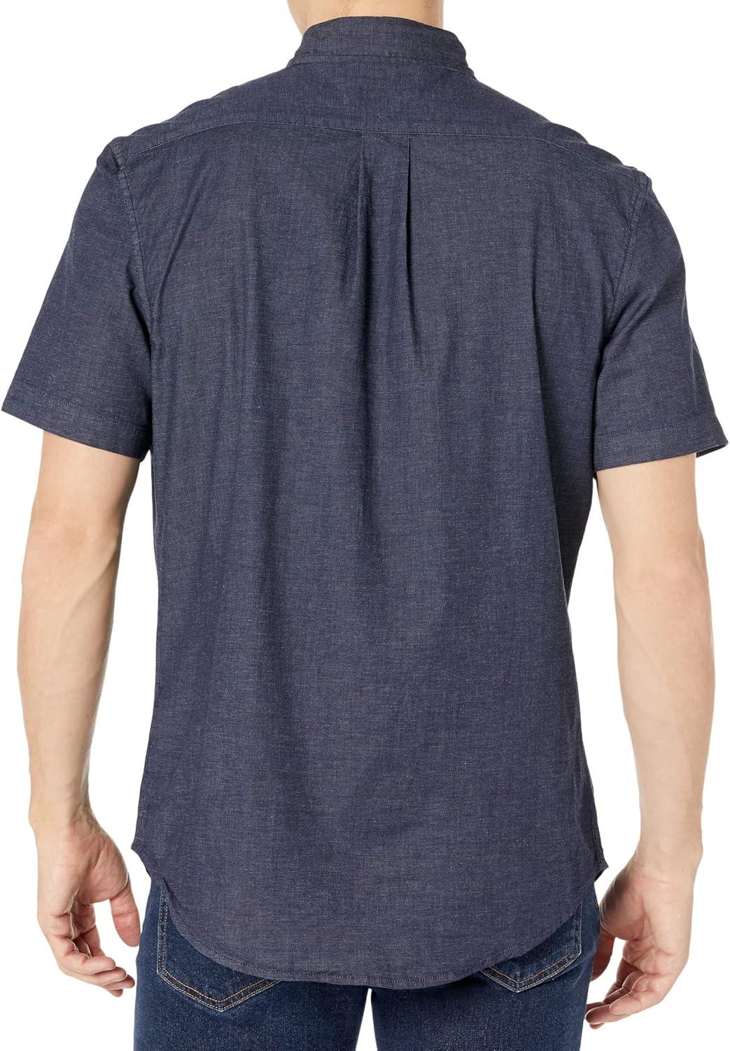 image:imageUS Polo Assn Short Sleeve Indigo Chambray Denim Woven Shirt Dark Blue SM