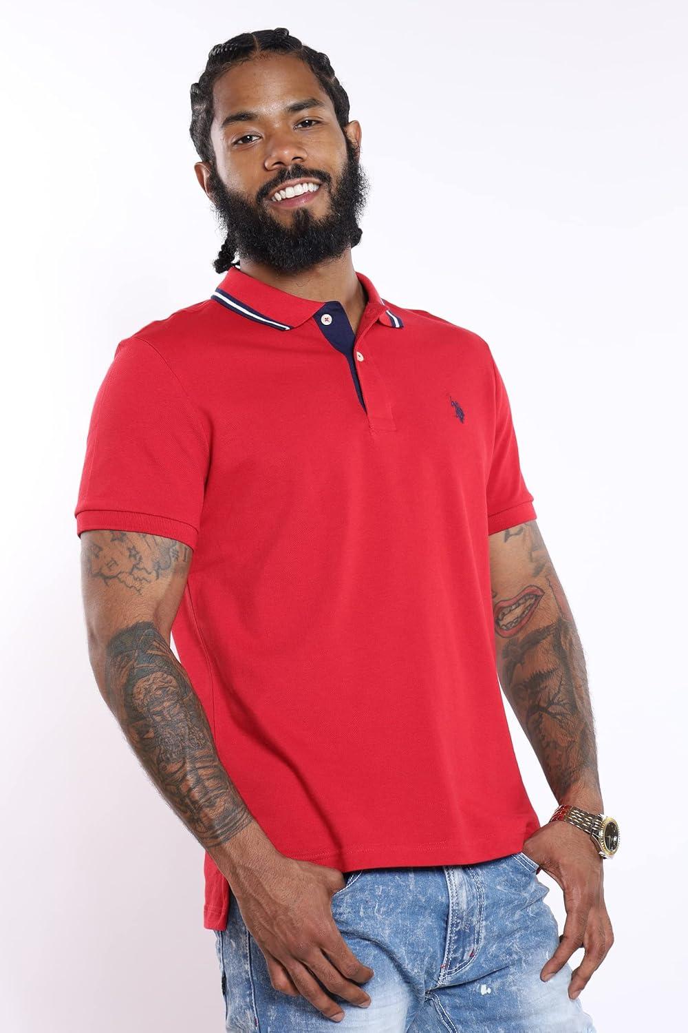 image:imageUS Polo Assn Slim Fit Small Pony Pique Polo Engine Red MD
