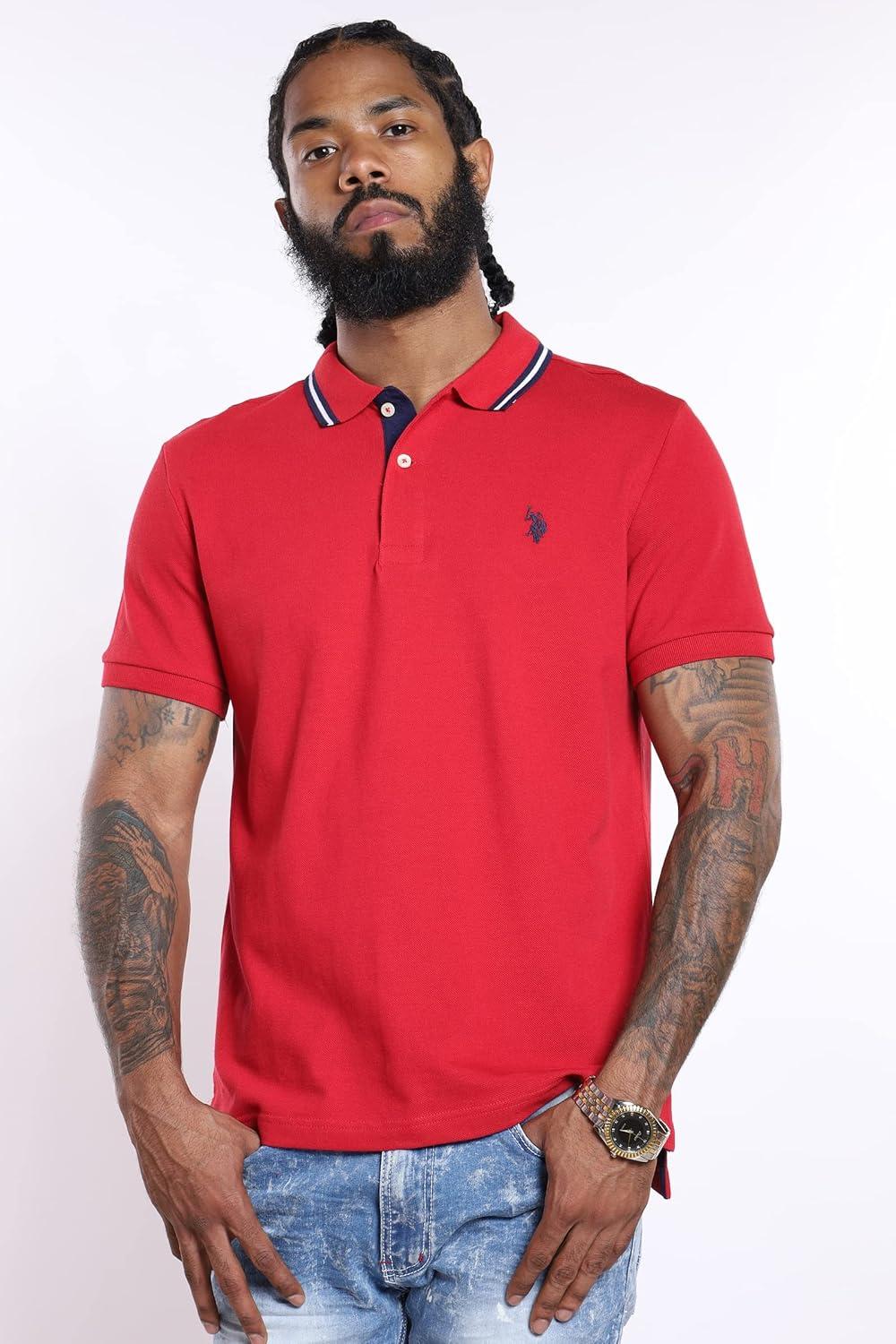 image:imageUS Polo Assn Slim Fit Small Pony Pique Polo Engine Red MD