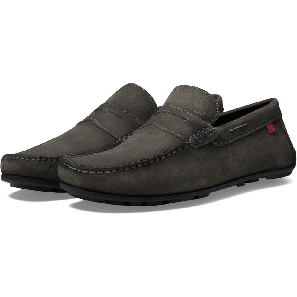 image:imageMens Leather Casual Slip On Penny LoafersGrey Nobuck Grainy