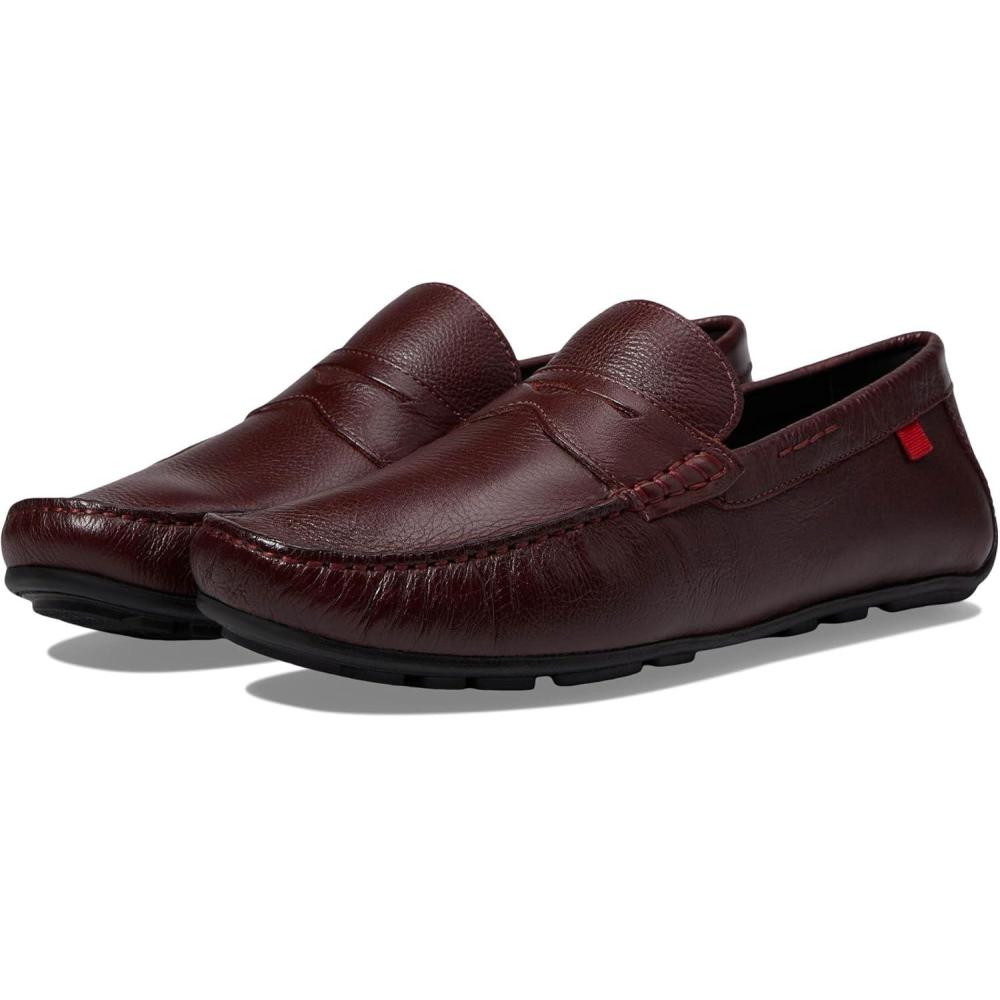 image:imageMens Leather Casual Slip On Penny LoafersWine Grainy