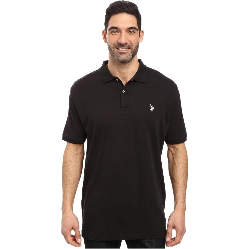 image:imageSOLID INTERLOCK POLO SHIRTBlack