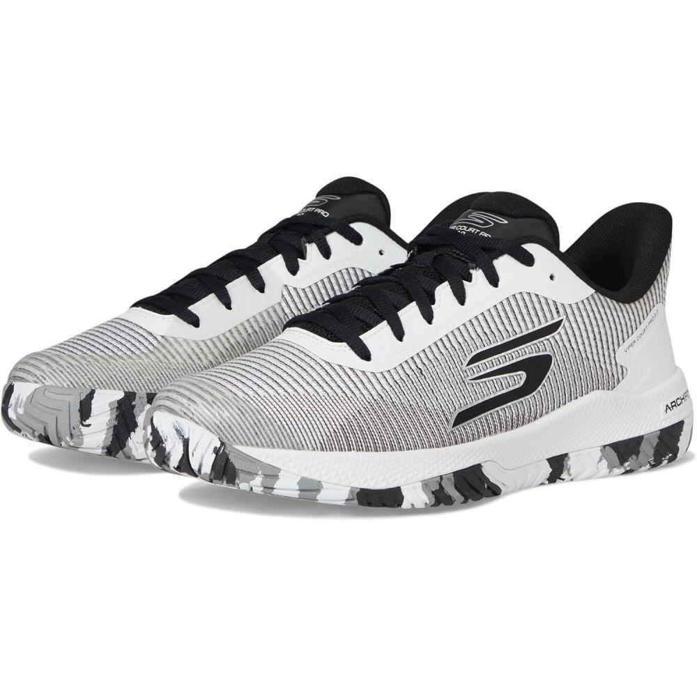 image:imageSkechers Mens Pickleball Viper Court Pro 20 SneakerWhite Synthetic Textile Black Trim