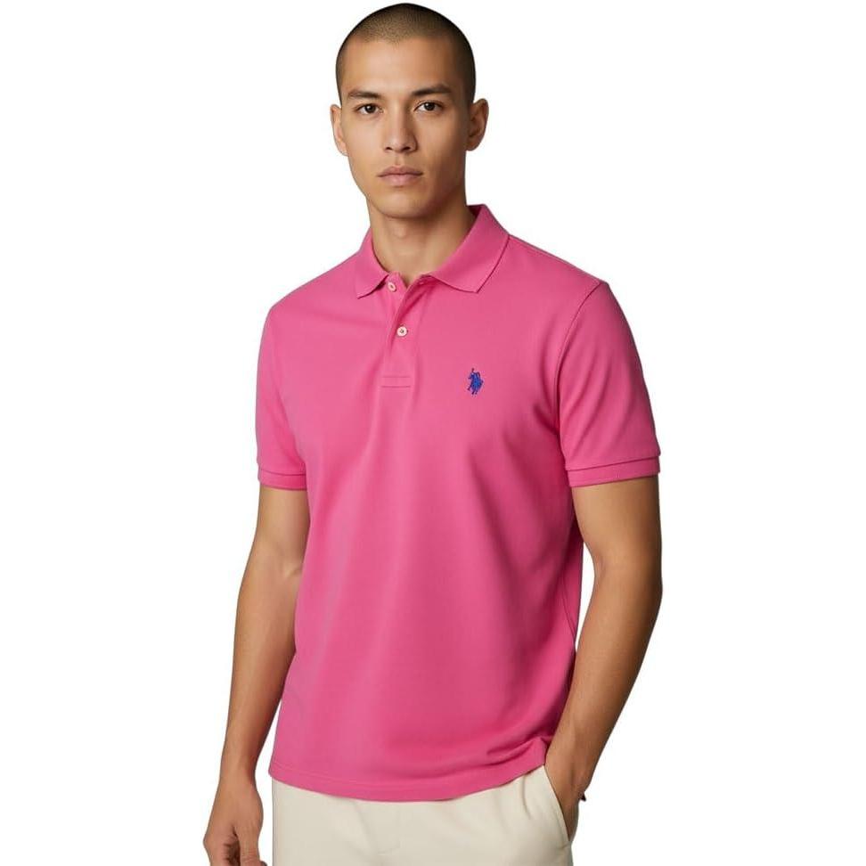 image:imageUS Polo Assn Mens Slim Fit Interlock PoloPink Moon
