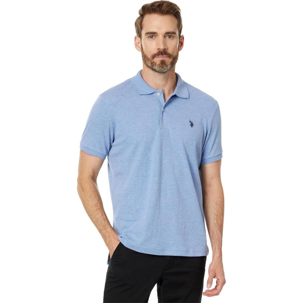 image:imageUS Polo Assn Mens Slim Fit Interlock PoloVista Blue Heather