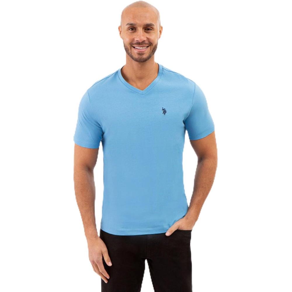 image:imageUS Polo Assn Mens VNeck TeeAzure Blue