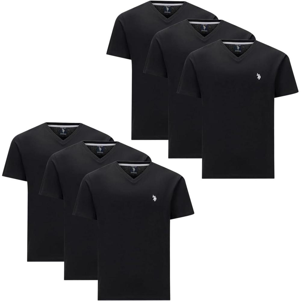 image:imageUS Polo Assn Mens VNeck TeeBlack 6pack