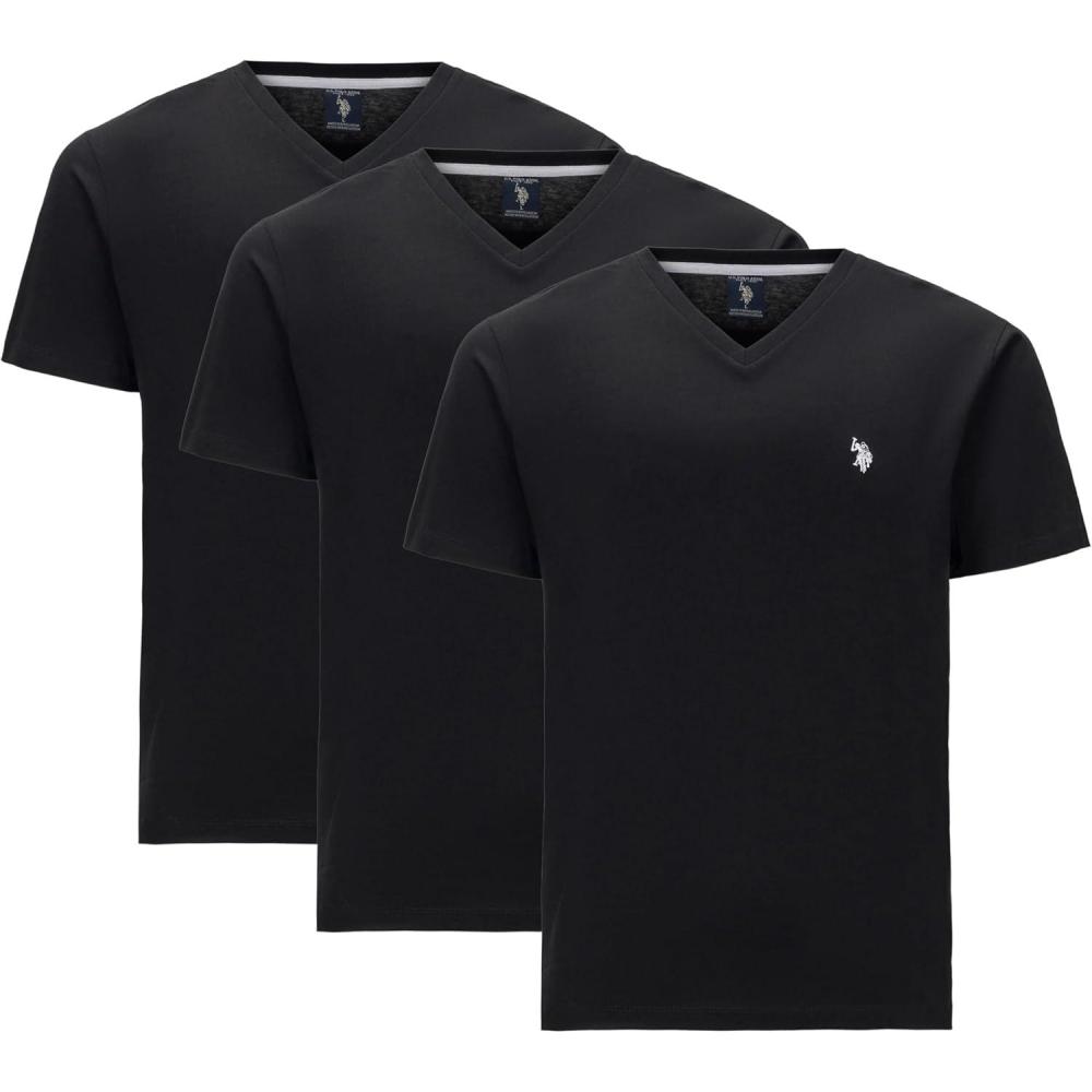 image:imageUS Polo Assn Mens VNeck TeeBlackBlackBlack