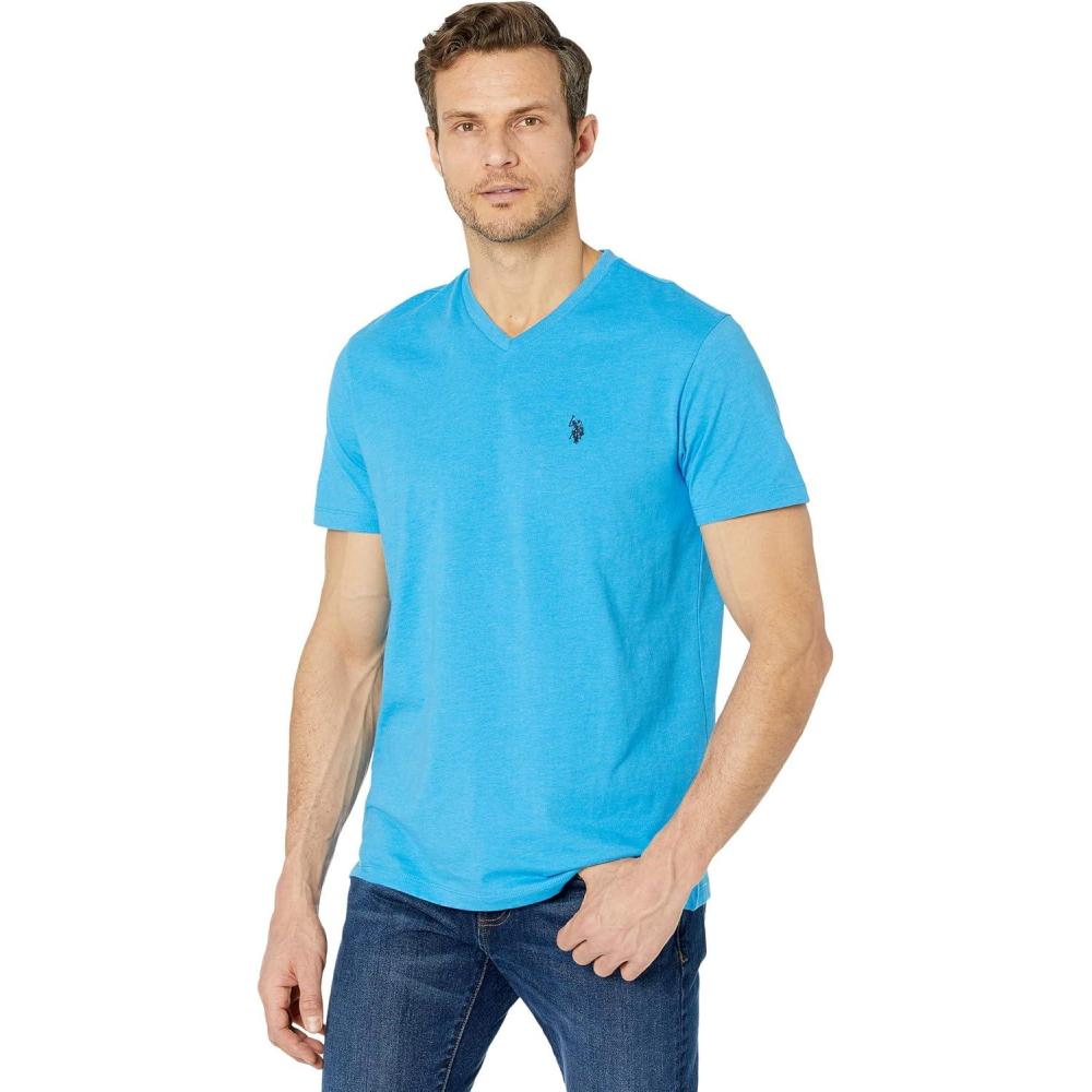 image:imageUS Polo Assn Mens VNeck TeeBlue Fin Heather 113903
