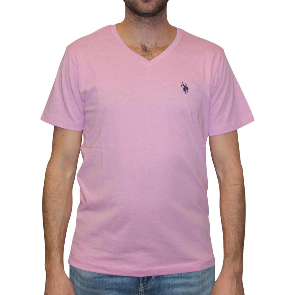 image:imageUS Polo Assn Mens VNeck TeeCali Pink Heather