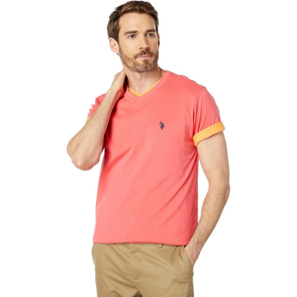 image:imageUS Polo Assn Mens VNeck TeeCalypso Coral
