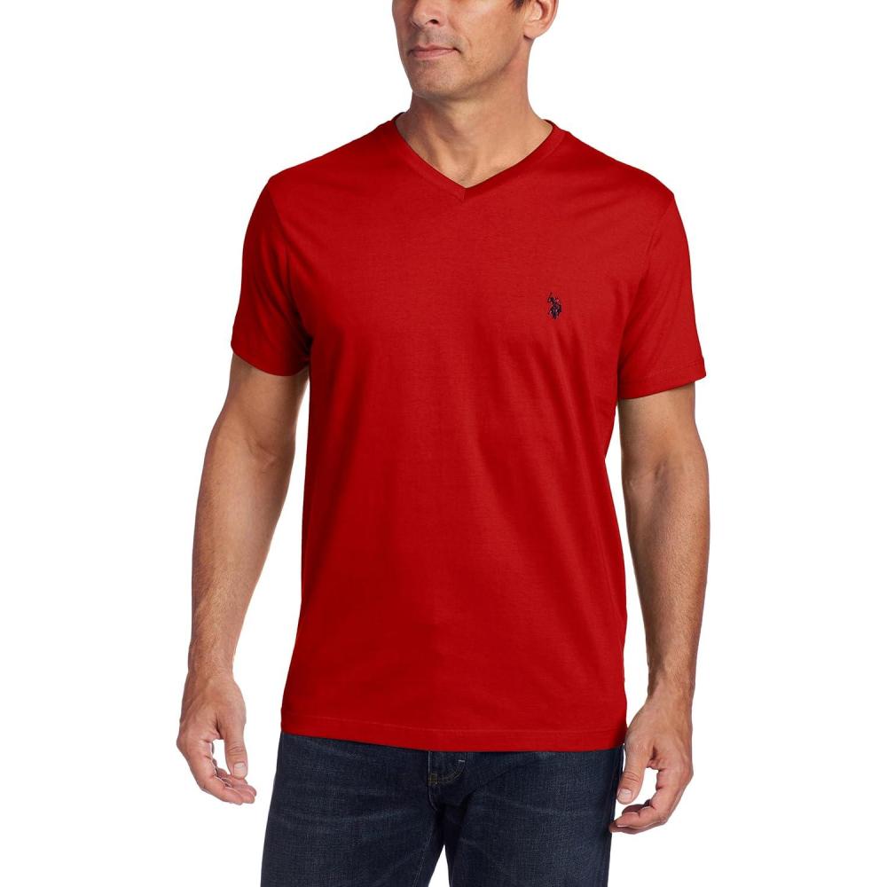 image:imageUS Polo Assn Mens VNeck TeeEngine Red