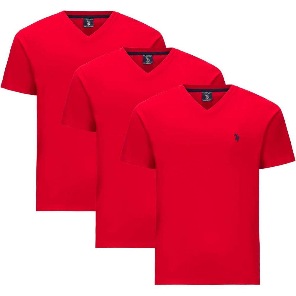 image:imageUS Polo Assn Mens VNeck TeeEngine Red 3pack