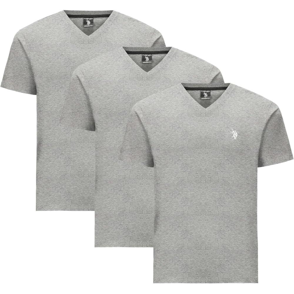 image:imageUS Polo Assn Mens VNeck TeeHeather Gray 3pack