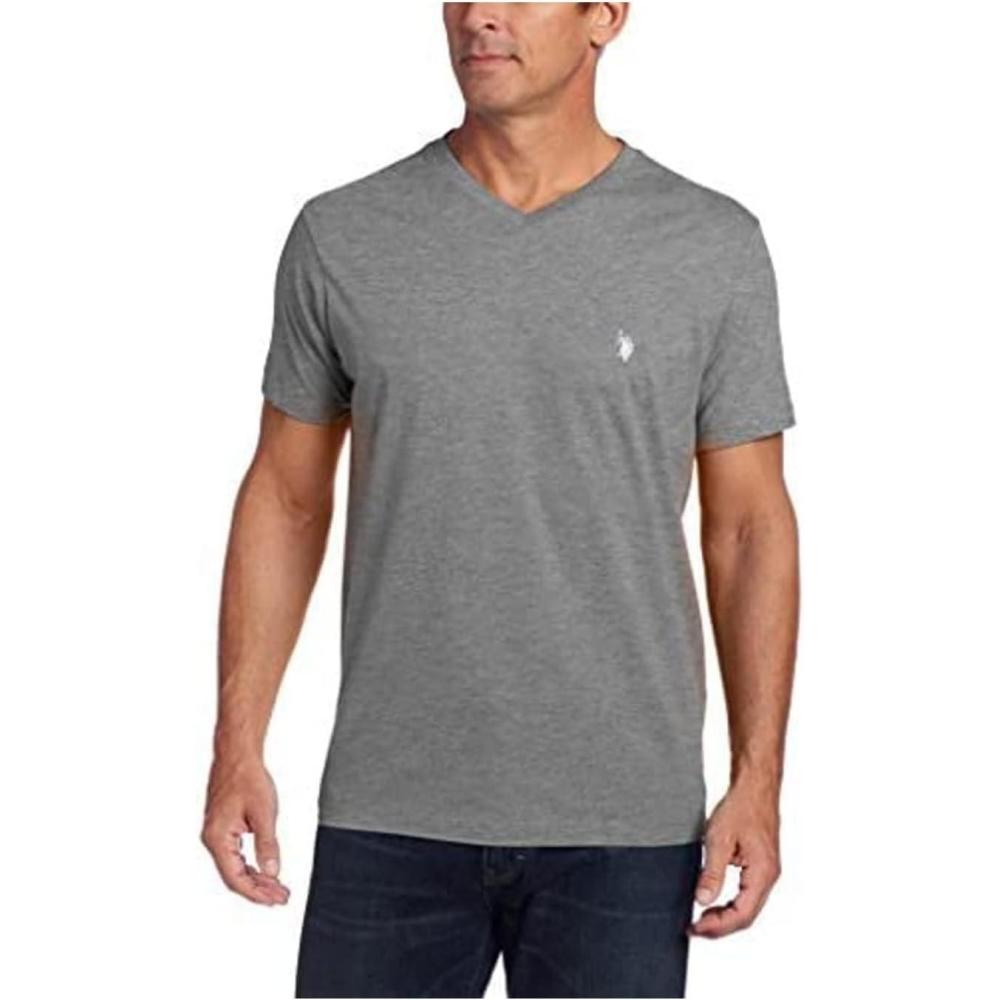 image:imageUS Polo Assn Mens VNeck TeeHeather Grey