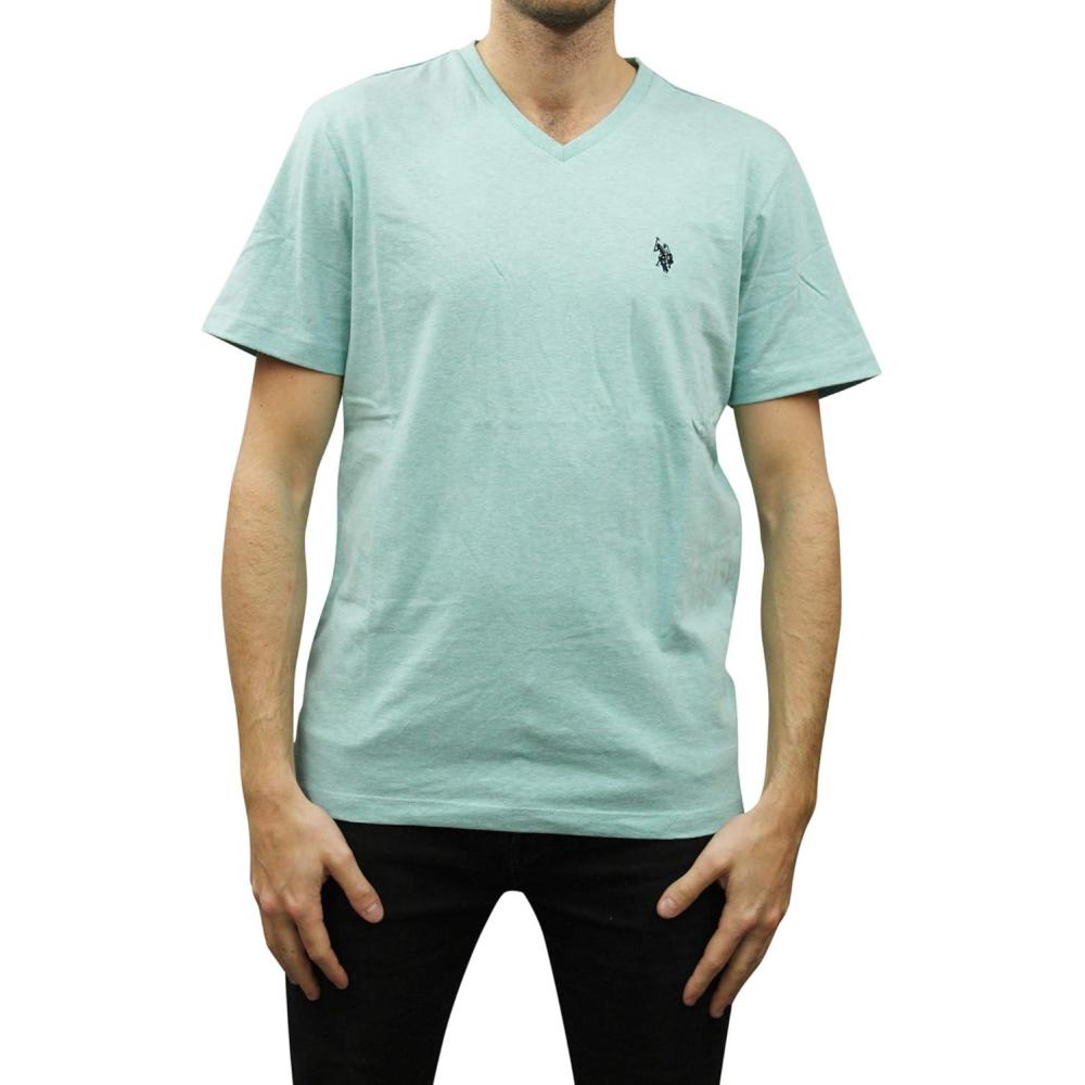 image:imageUS Polo Assn Mens VNeck TeeJade Green Heather