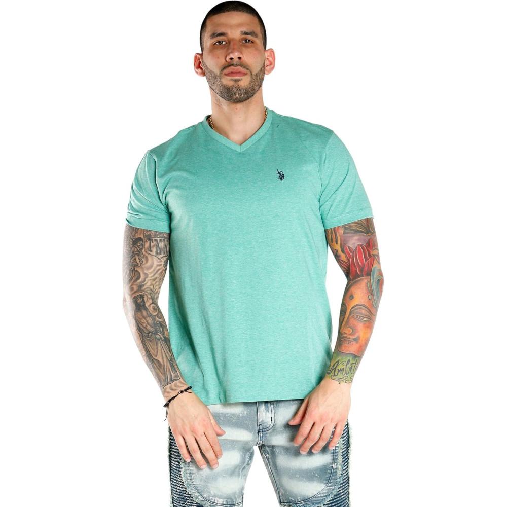 image:imageUS Polo Assn Mens VNeck TeePalette Green Heather