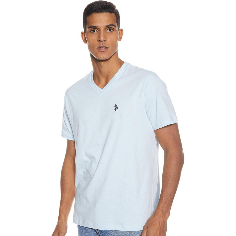 image:imageUS Polo Assn Mens VNeck TeeTahoe Blue Heather