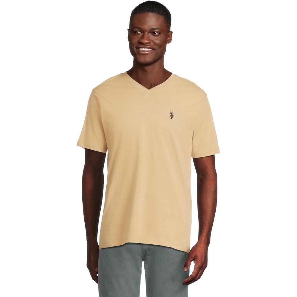 image:imageUS Polo Assn Mens VNeck TeeTribeca Khaki