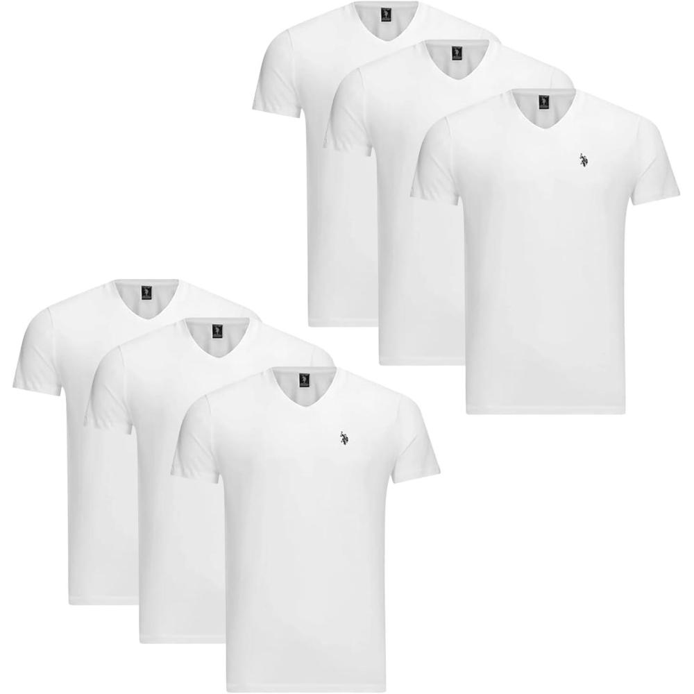 image:imageUS Polo Assn Mens VNeck TeeWhite 6pack