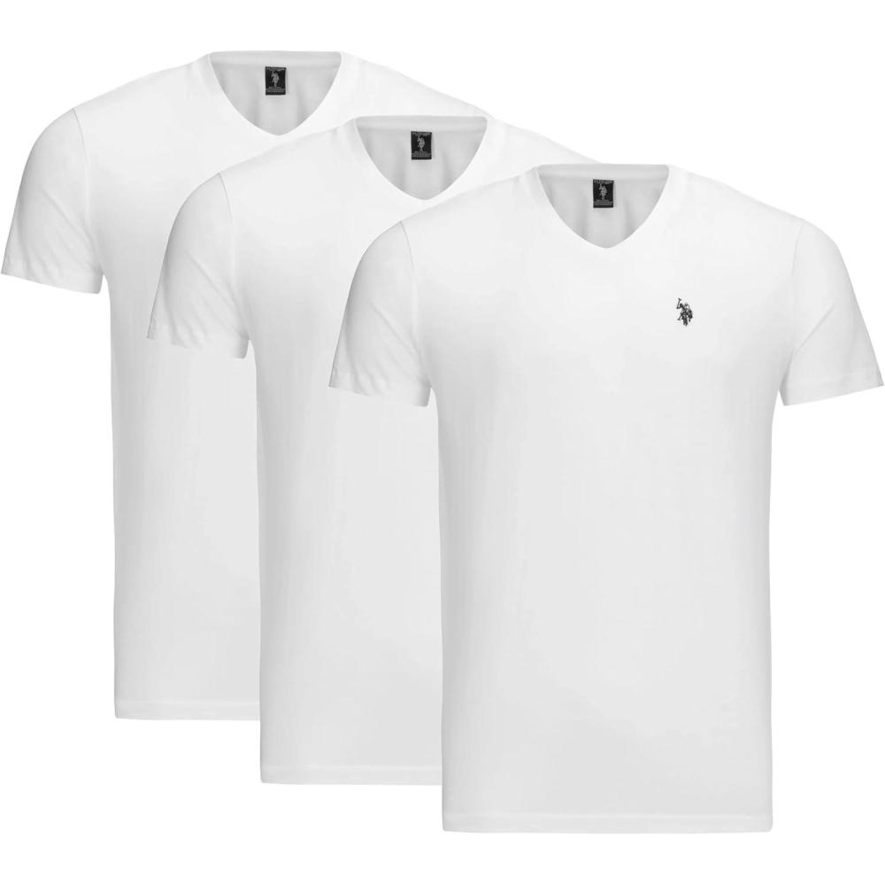 image:imageUS Polo Assn Mens VNeck TeeWhiteWhiteWhite