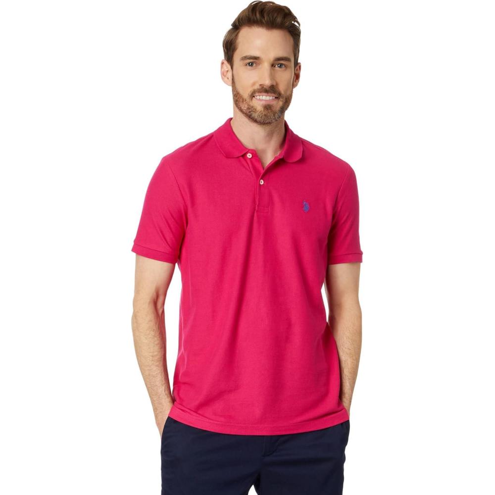 image:imageUS Polo Assn USPA Performance Pique Short Sleeve PoloPink Peacock