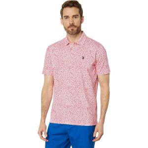 FLORAL JERSEY POLO SHIRT(Calypso Coral)
