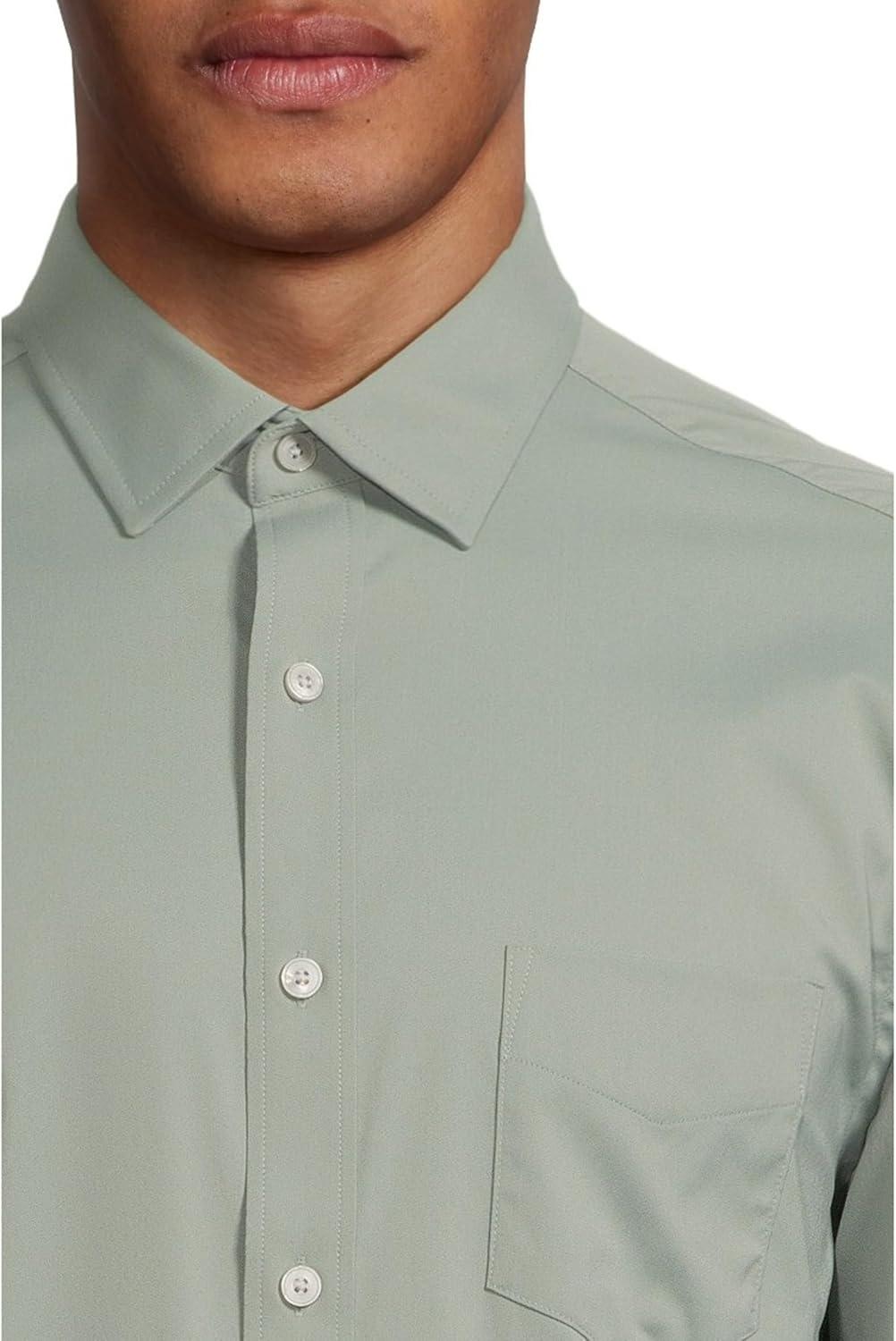 image:imageUNTUCKit Wrinkle Free Performance Gironde Work Shirt for Men Pointed Collar Long SleevesLight Green
