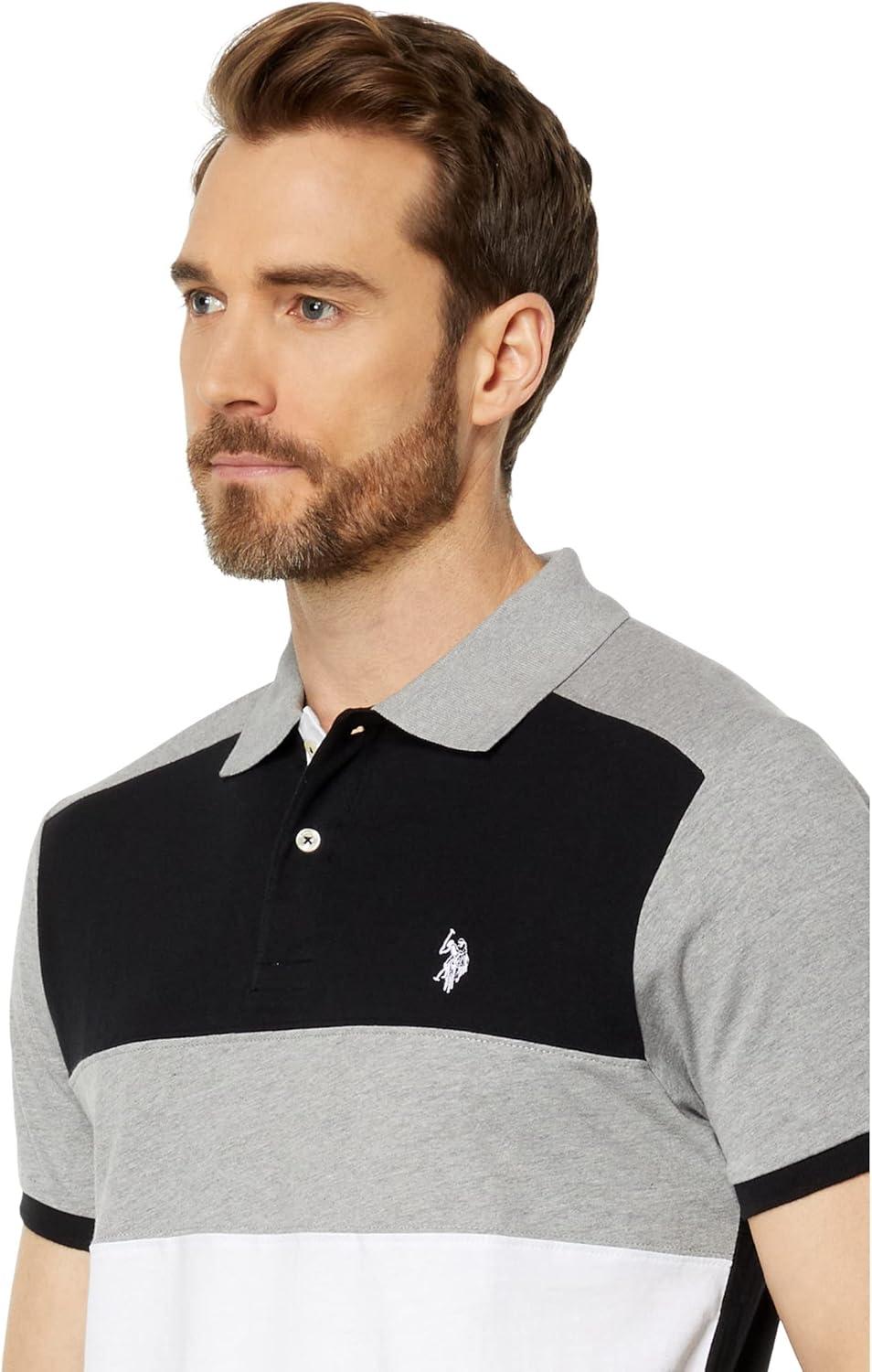 image:imageUS POLO ASSN Slim Fit Chest Stripe ColorBlock PoloBlack