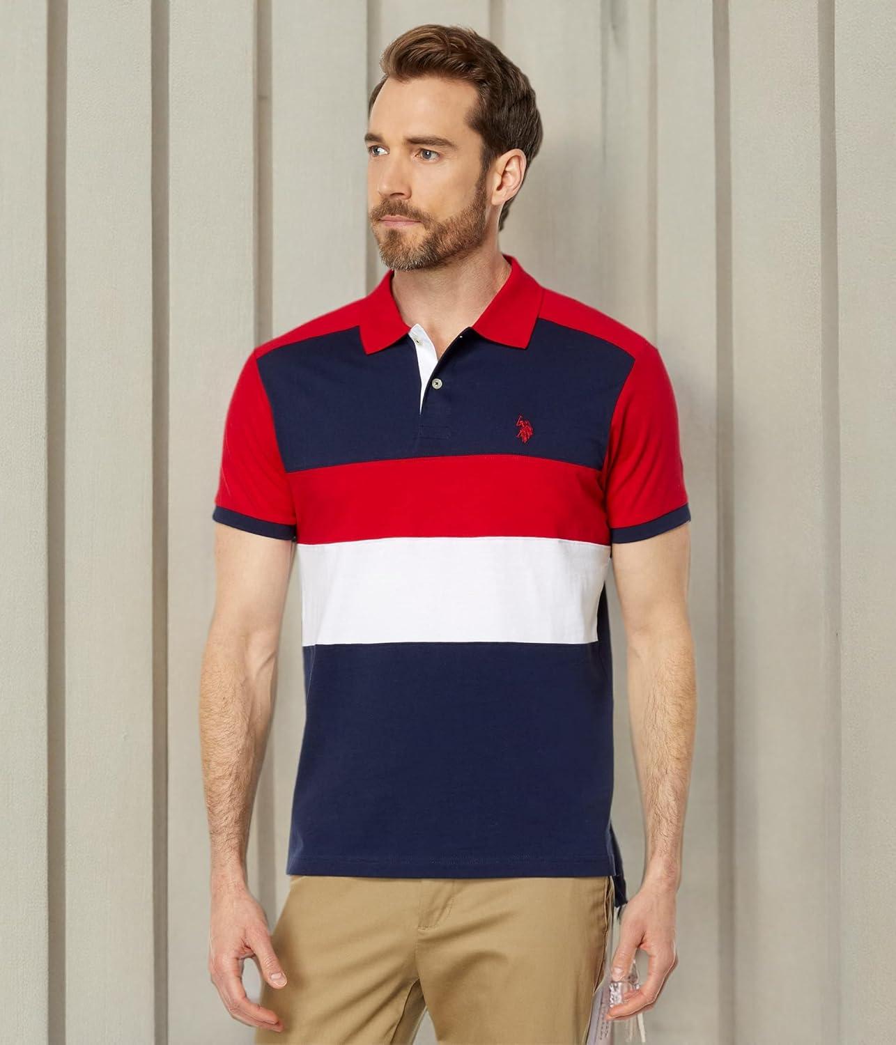 image:imageUS POLO ASSN Slim Fit Chest Stripe ColorBlock PoloClassic Navy