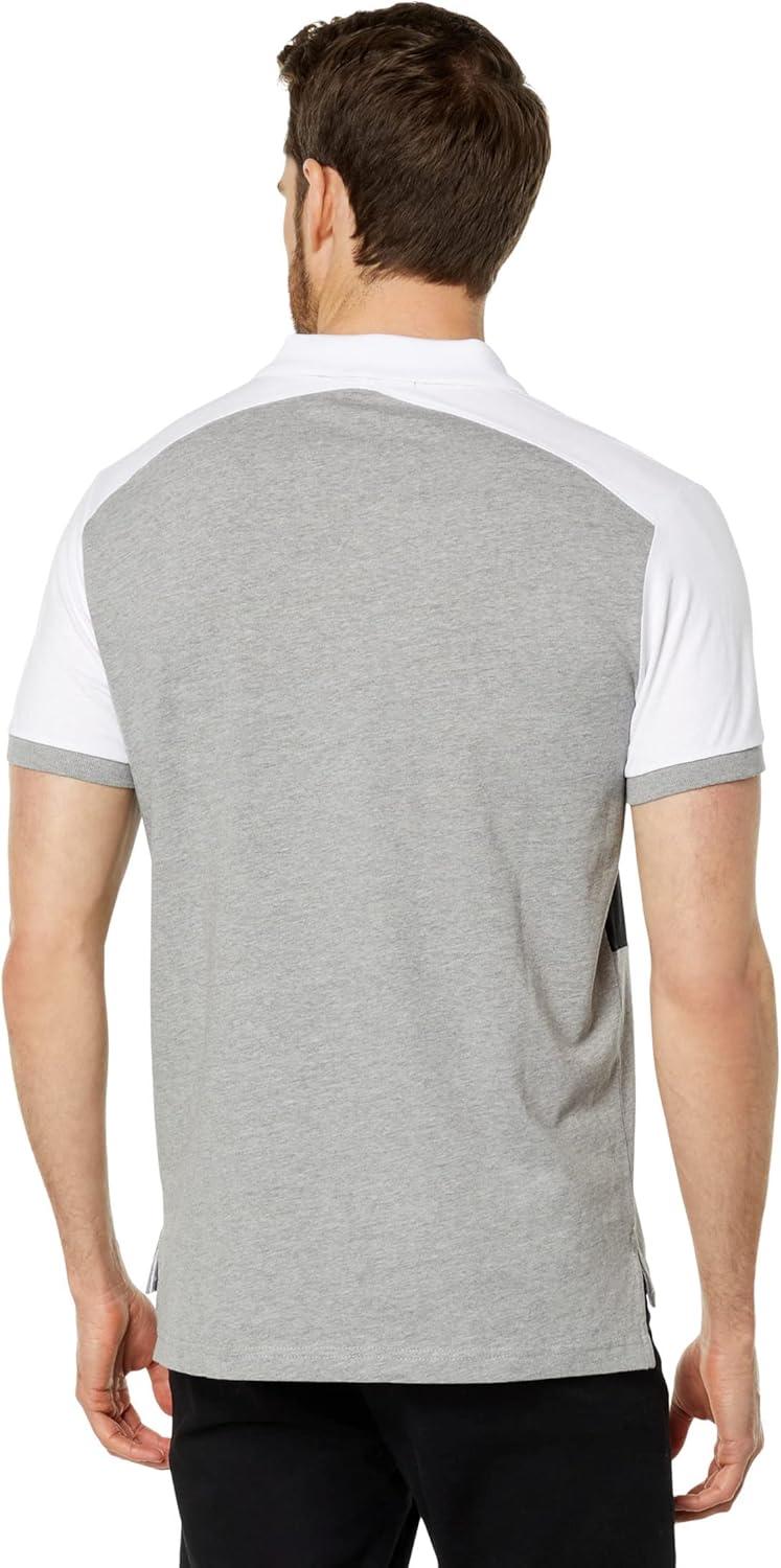 image:imageUS POLO ASSN Slim Fit Chest Stripe ColorBlock PoloHeather GreyWhite