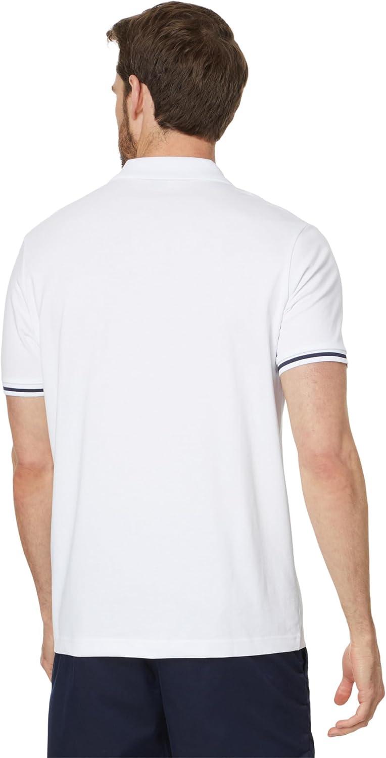 image:imageUS Polo Assn Mens Short Sleeve Thin Stripe Colorblock Jersey Knit Polo ShirtWhite