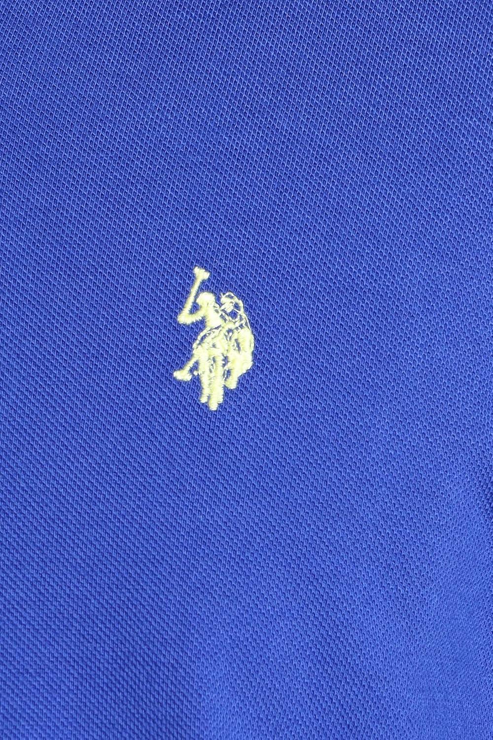 image:imageUS Polo Assn Mens Slim Fit Solid Pique Polo ShirtCobalt BlueYellow
