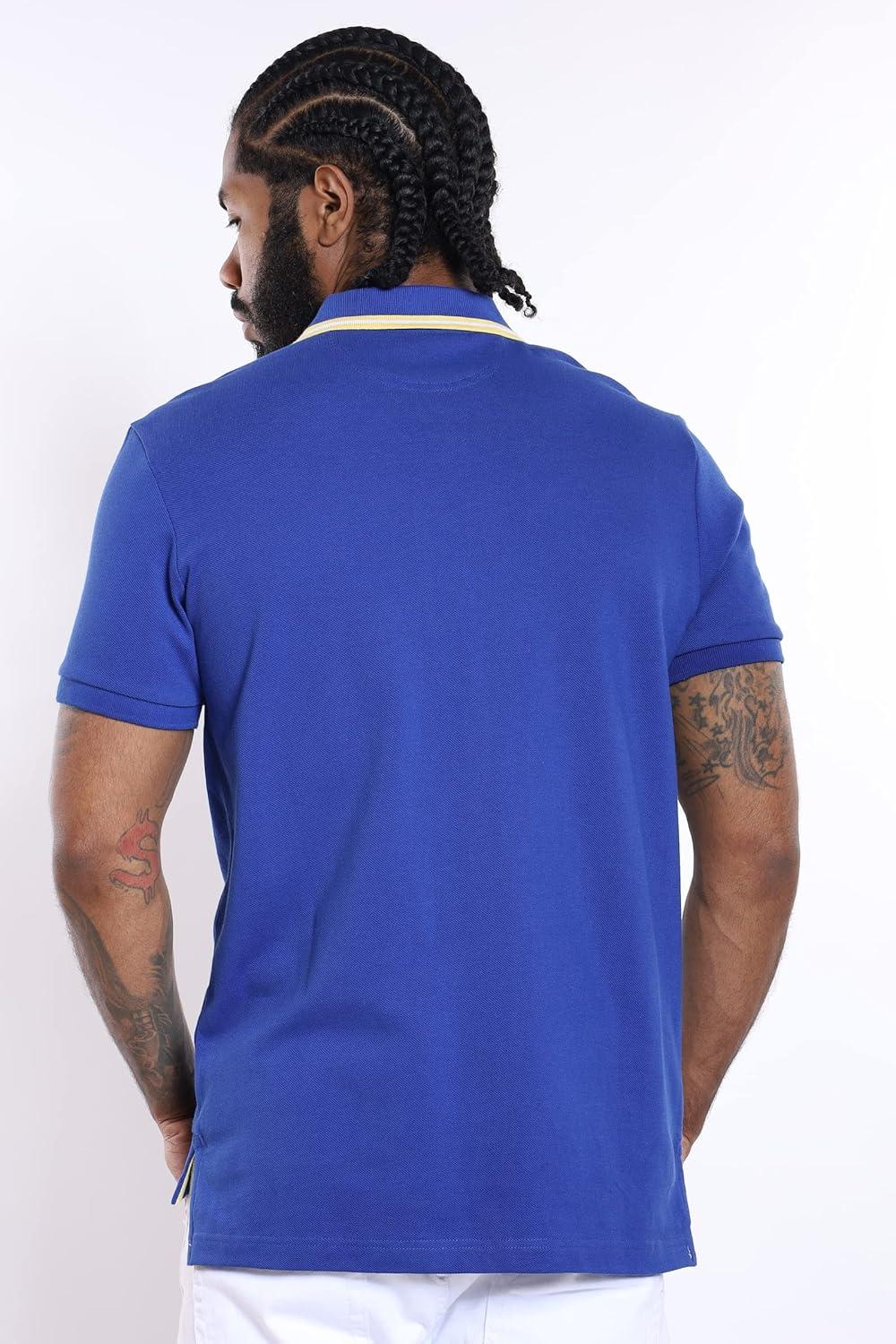 image:imageUS Polo Assn Mens Slim Fit Solid Pique Polo ShirtCobalt BlueYellow
