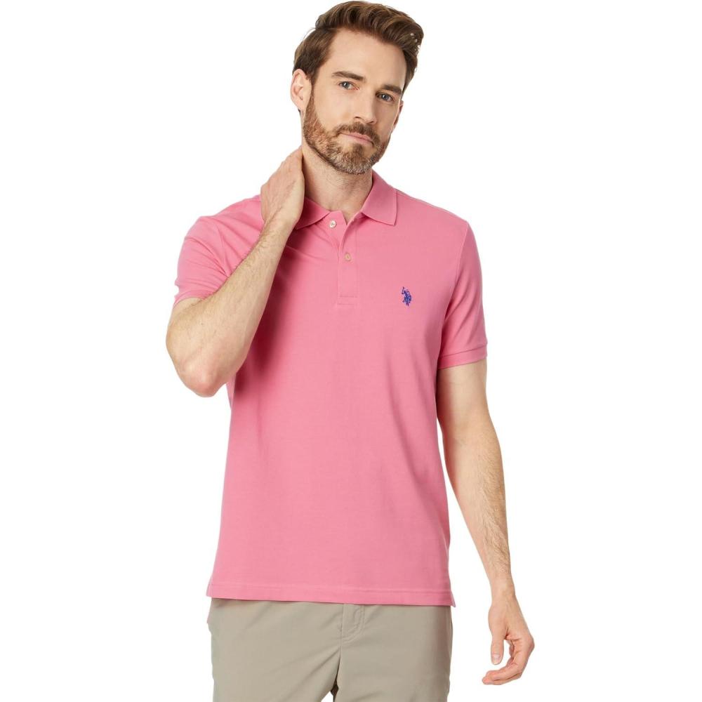image:imageUS Polo Assn Mens Slim Fit Solid Pique Polo ShirtPink Movement