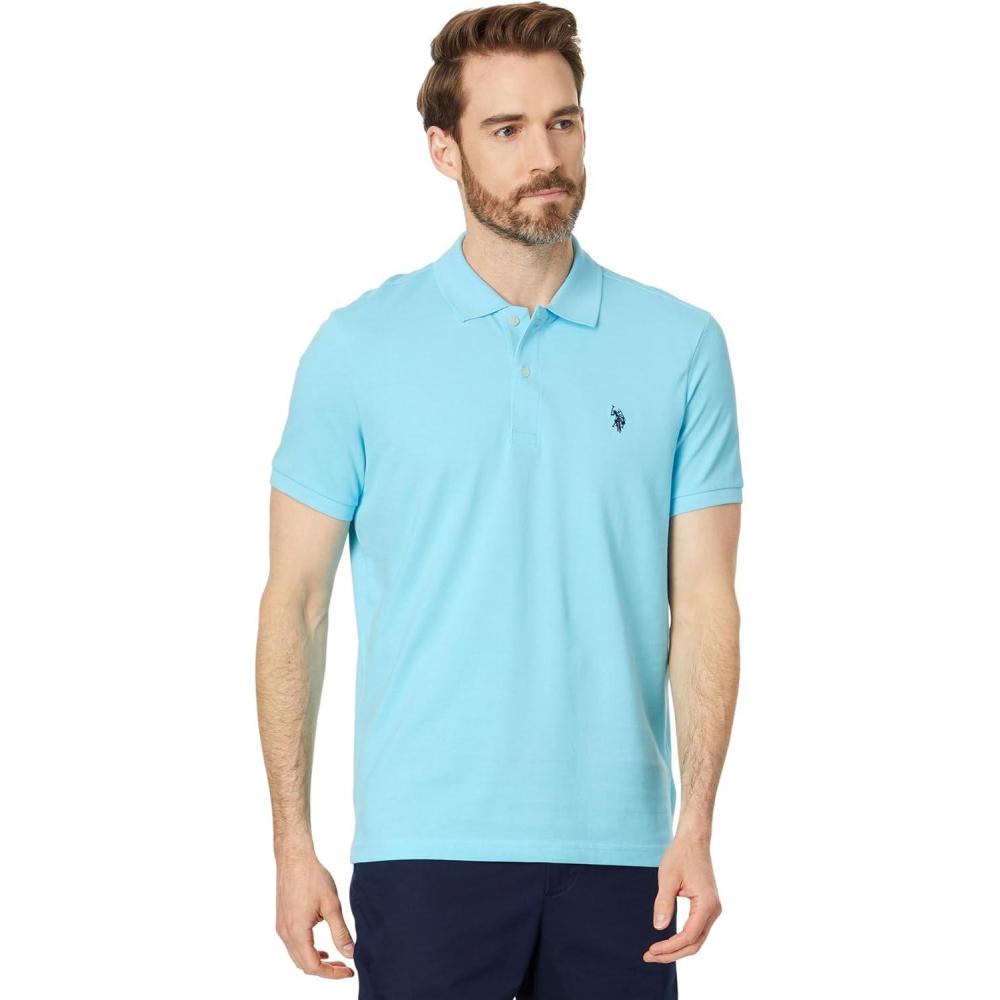 image:imageUS Polo Assn Mens Slim Fit Solid Pique Polo ShirtTropical Breeze