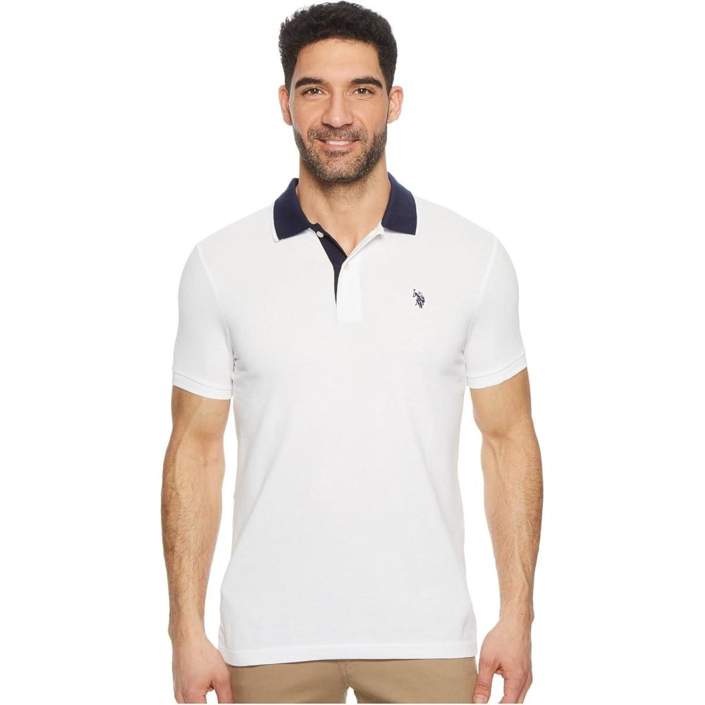 image:imageUS Polo Assn Mens Slim Fit Solid Pique Polo ShirtWhite Kjbh
